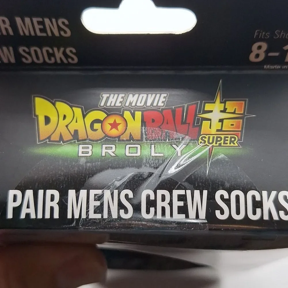 Dragon ball super brolly crew socks in box 3 pair gift set Goku anime socks